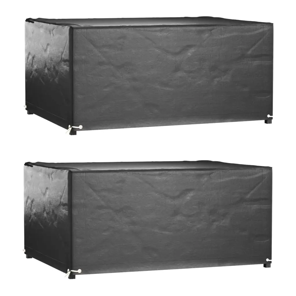 Lot de 2 Housses Extérieures PE pour Mobilier de Jardin Protection Imperméable Anti-UV Noir 180x135x80 cm – ComfortXL Outdoor Living