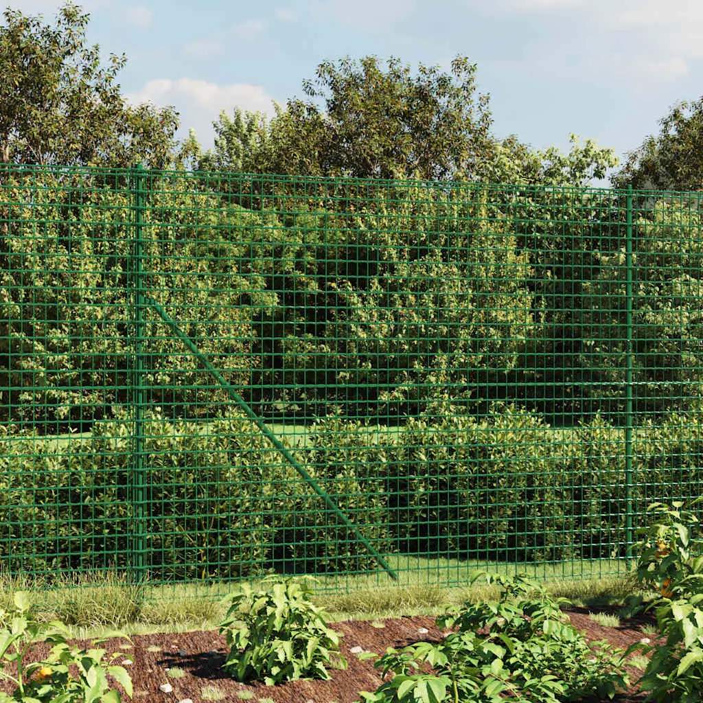 Grillage Soudé Acier Plastifié Jardin Sécurité Maille Rigide Vert 2x10m Haut