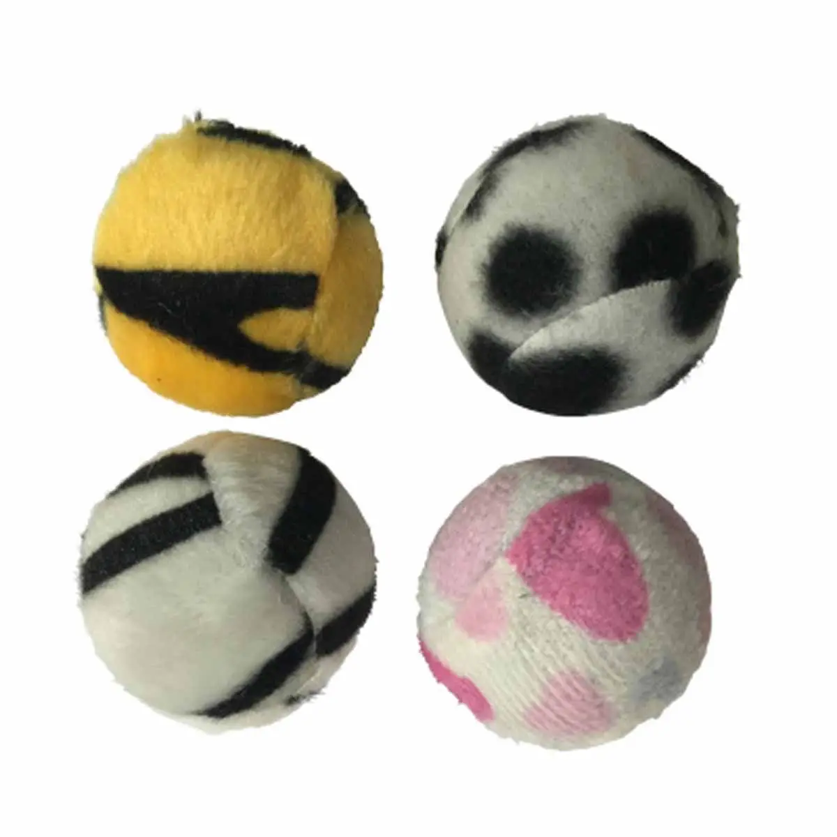 Lot de 4 Jouets pour Chat «Balles» 4cm Multicolore