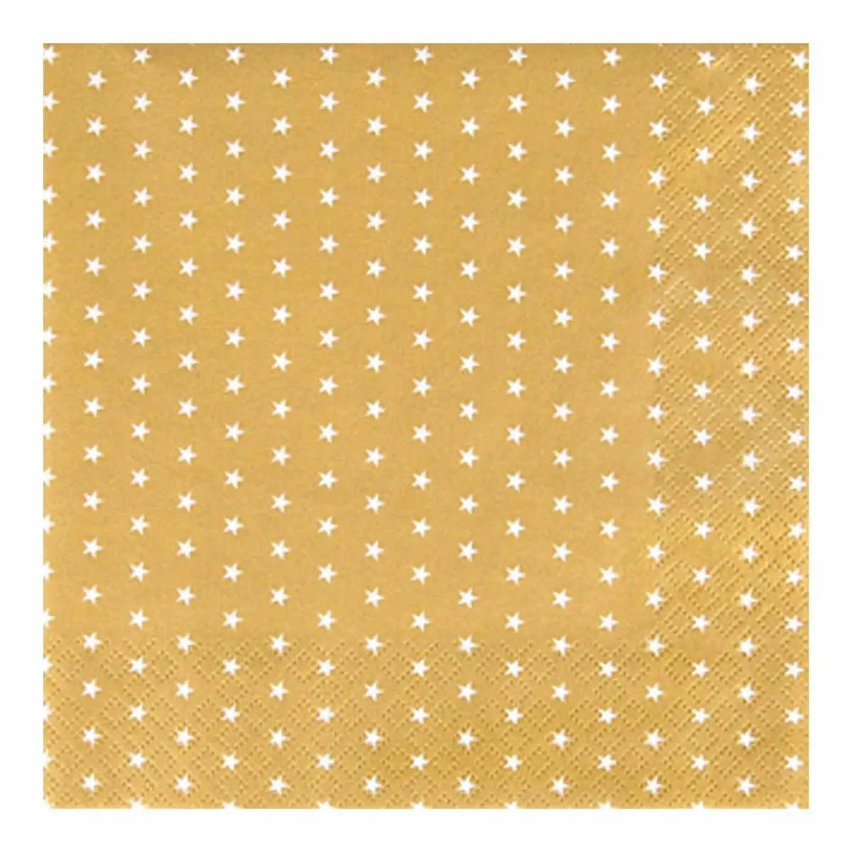 Lot de 20 Serviettes en Papier «Étoile» 25x25cm Or