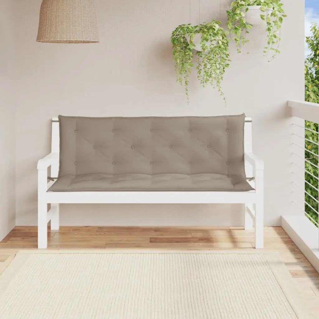 Lot de 2 Galettes de Banc Jardin Tissu Oxford Imperméable Confortable Taupe 150x50cm – ComfortXL Outdoor Living