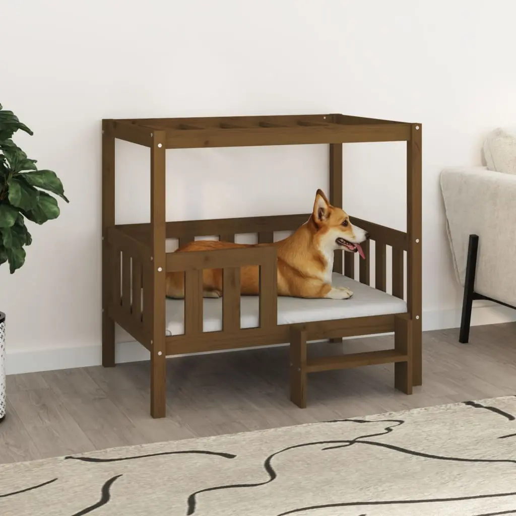 Grande niche pour chien en bois de pin Marron miel 95.5 cm – ComfortXL Pet Living