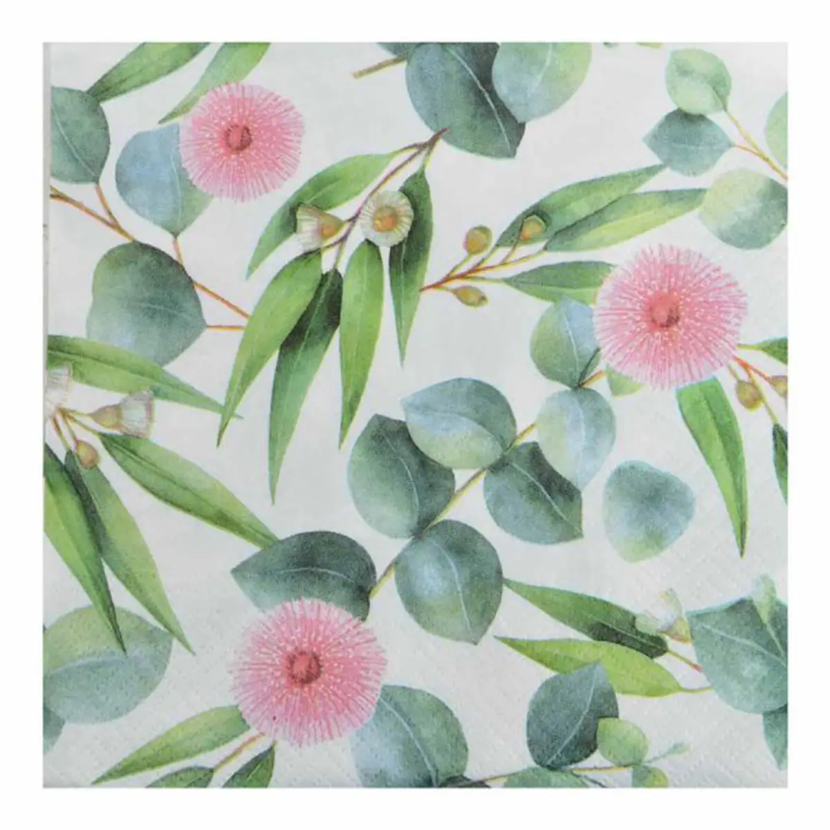Lot de 20 Serviettes en Papier «Eucalyptus» 33x33cm Multicolore