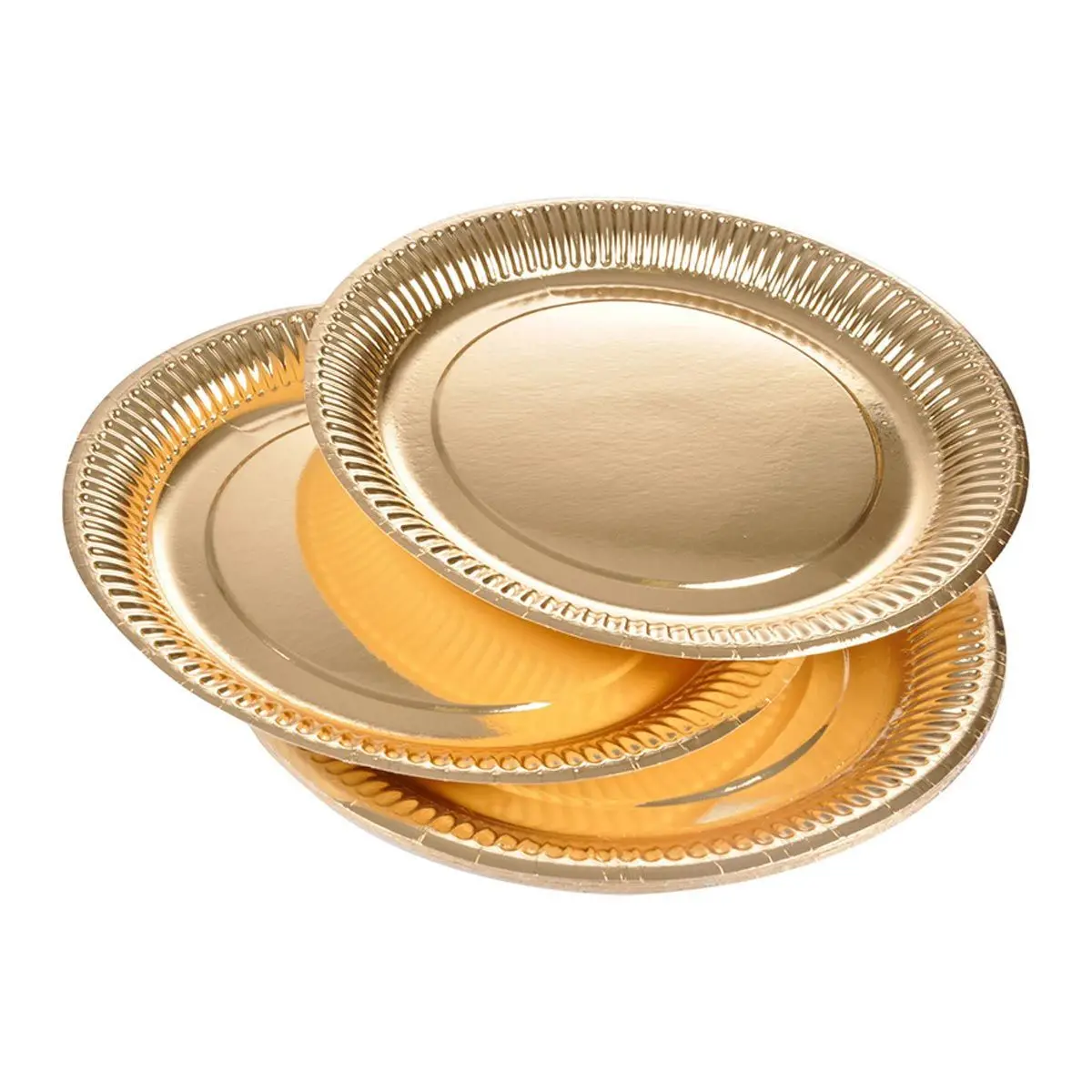 Lot de 20 Assiettes en Carton «Vitamine» 18cm Or