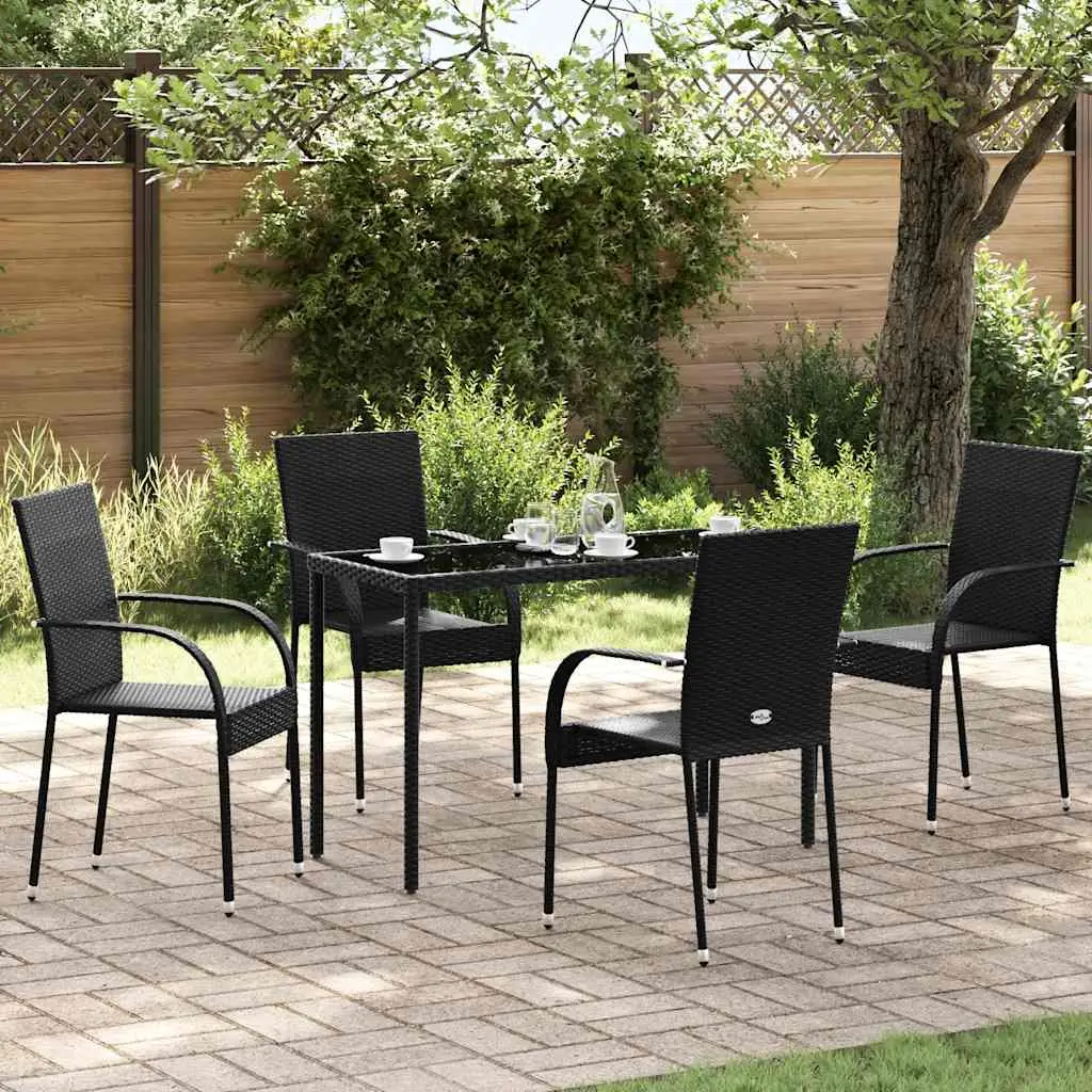 Lot de 4 Chaise bois composite Liliana Paz Noir 55,5 X 53,5 X 95 cm – P87209N