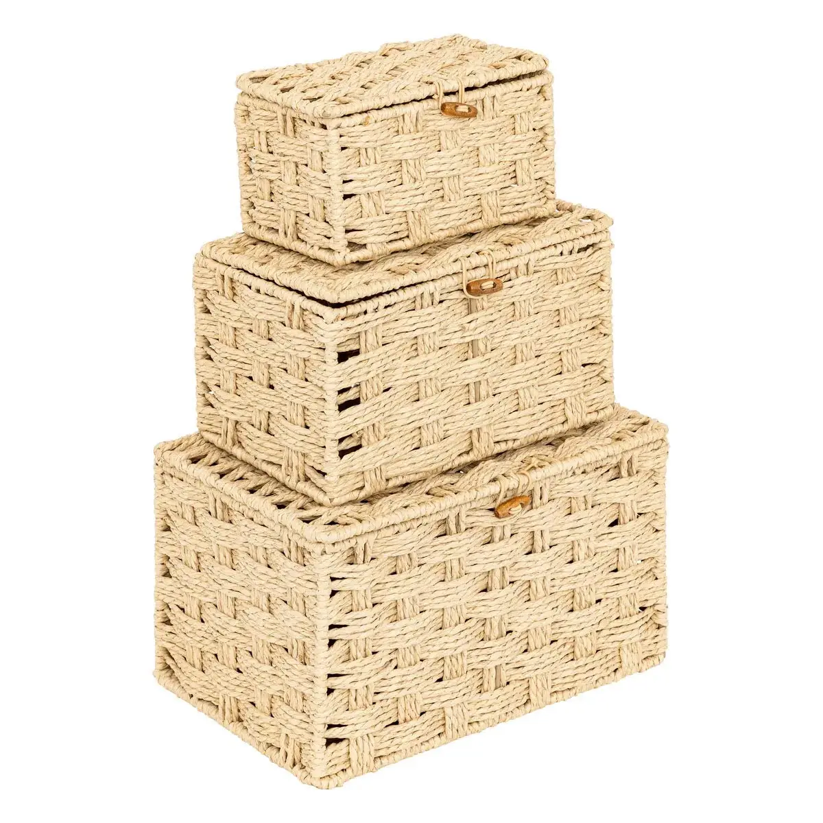 Lot de 3 Boîtes Déco «Elio» 27cm Naturel
