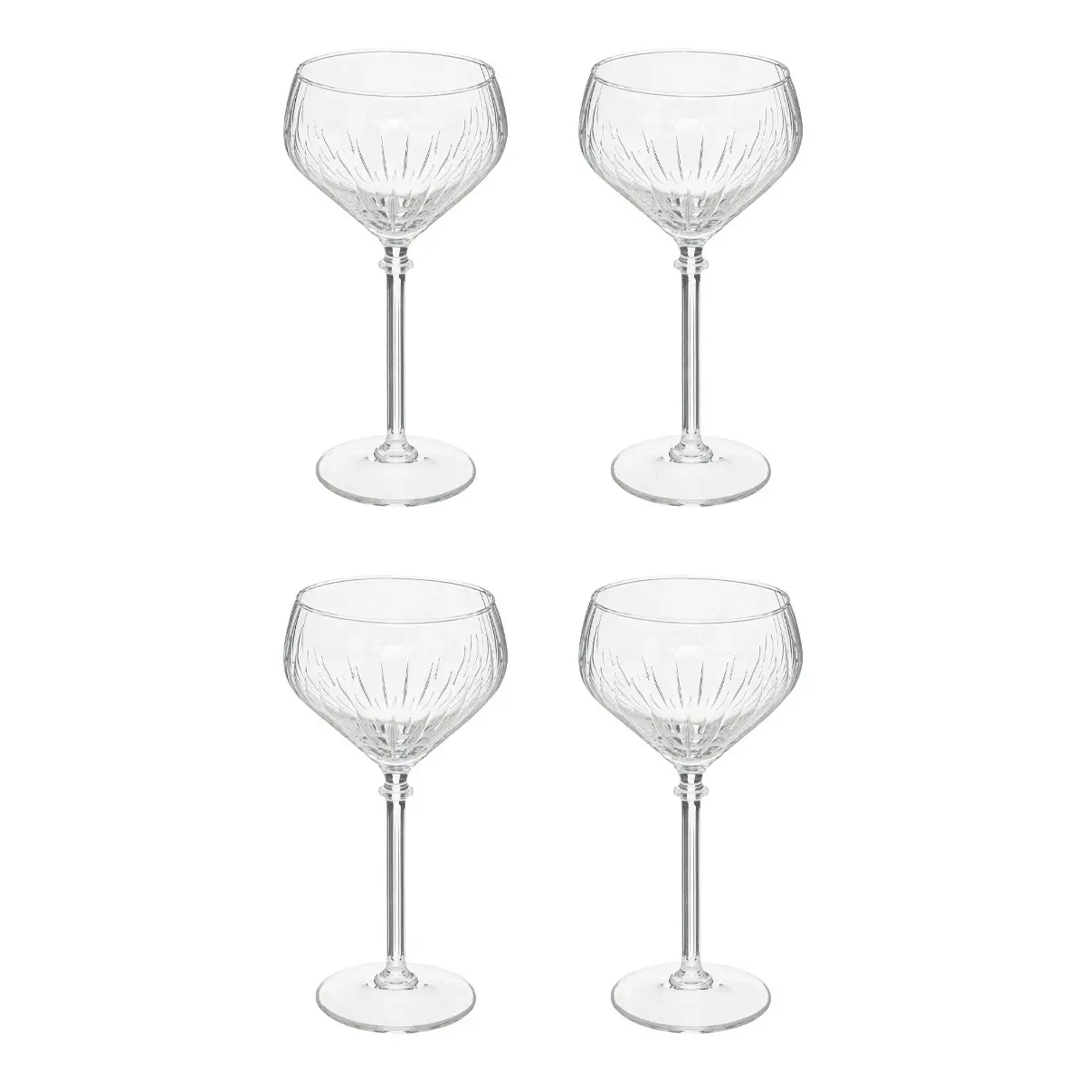 Lot de 4 Coupes à Champagne «Strié» 32cl Transparent