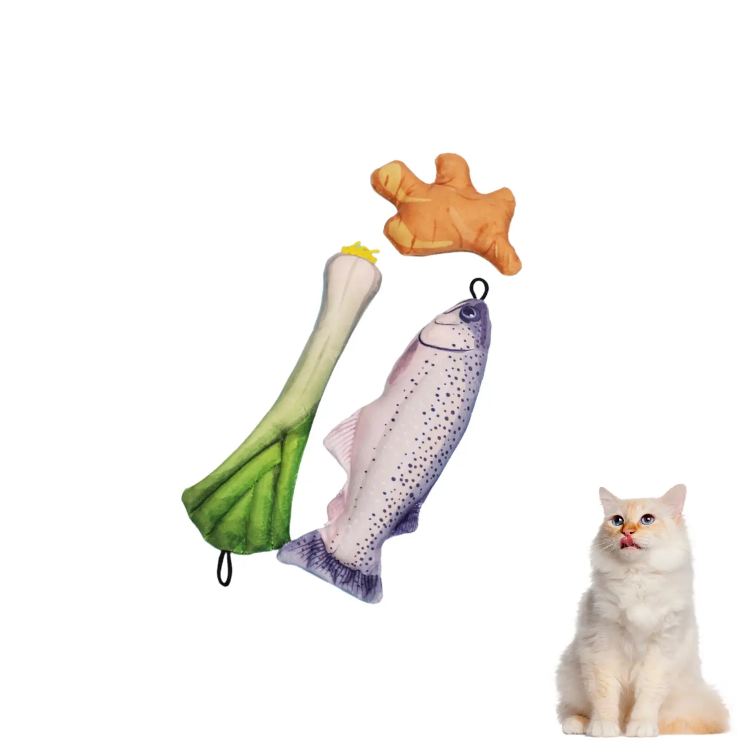 Lot de 3 Jouets en Peluche pour Chat DtopbuyAge