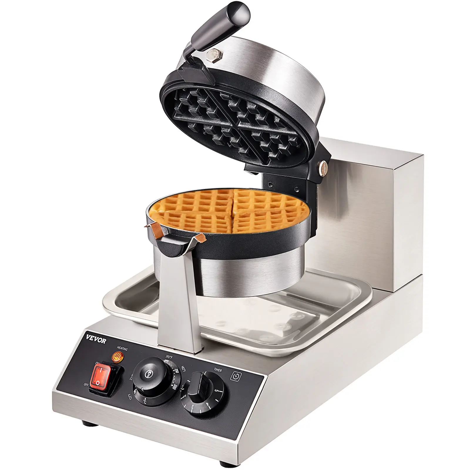 VEVOR Gaufrier électrique 1300W moule 190,5×190,5×20 mm, anti