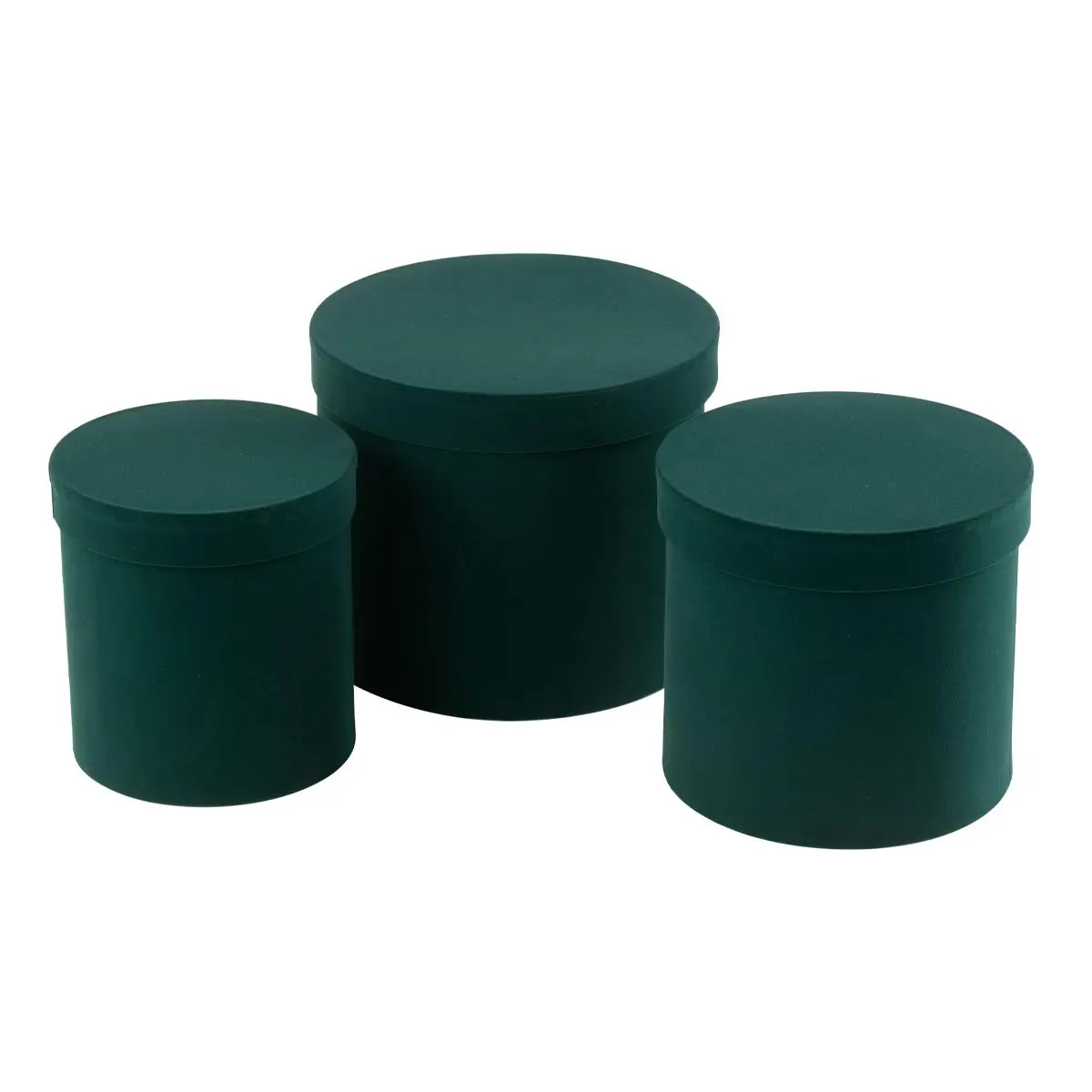 Lot de 3 Boîtes de Rangement Rondes «Vaughn» 27cm Vert