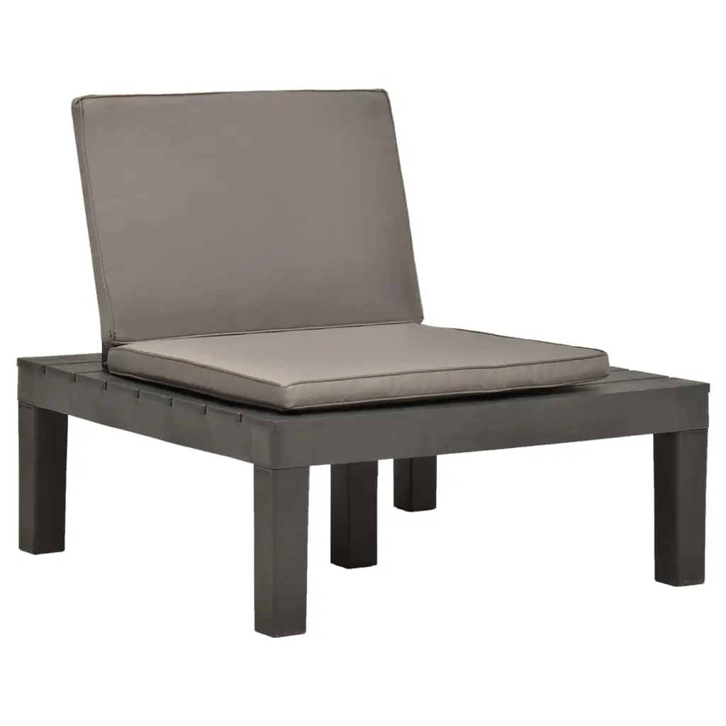 Lot de 4 Chaises de jardin – Chaises d’extérieur – Fauteuils d’extérieur avec coussins Plastique Anthracite – MEUBLE PRO