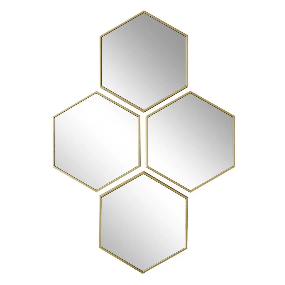 Lot de 4 Miroirs Déco «Losange» 23cm Or