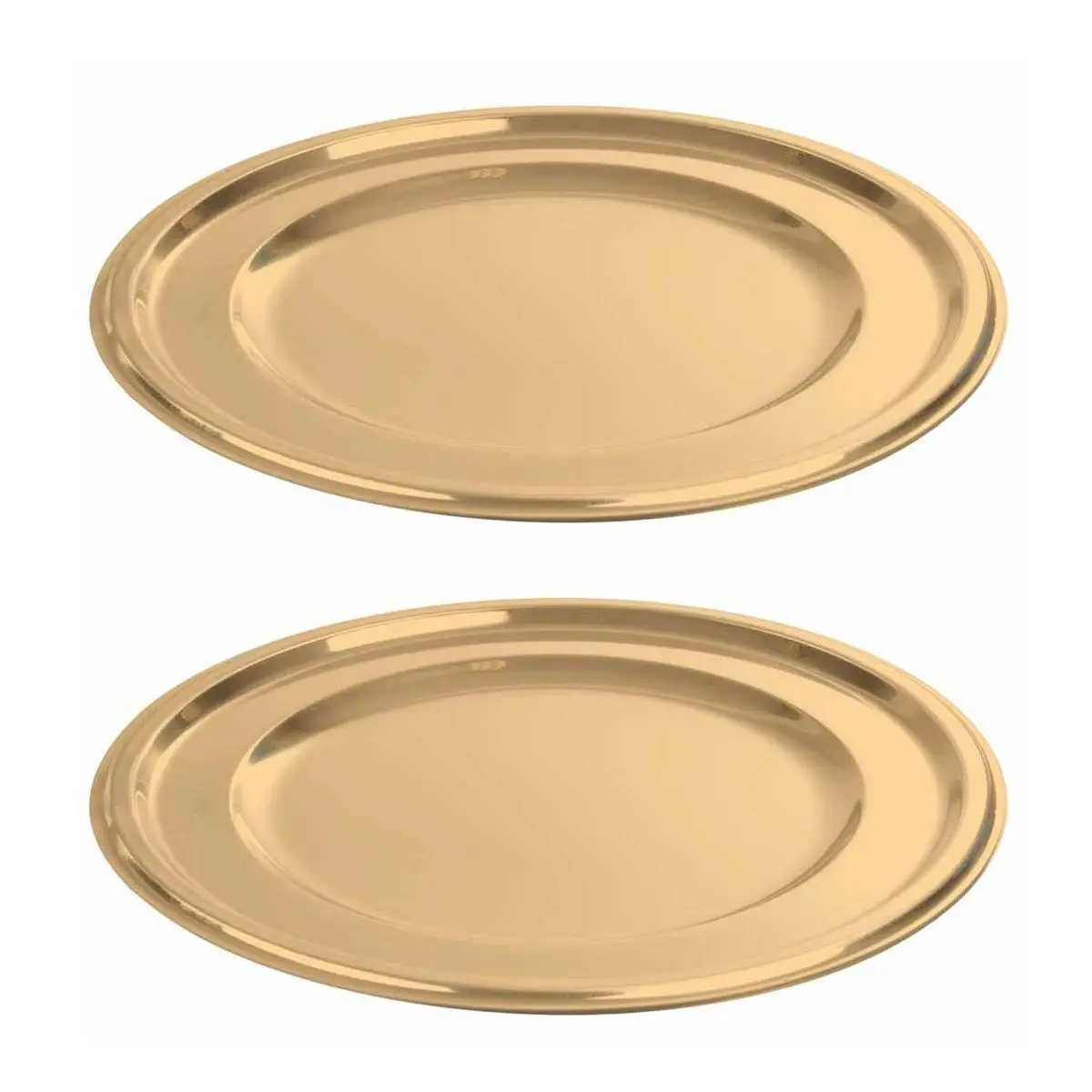 Lot de 2 Plateaux Ronds «Ilona» 30cm Or