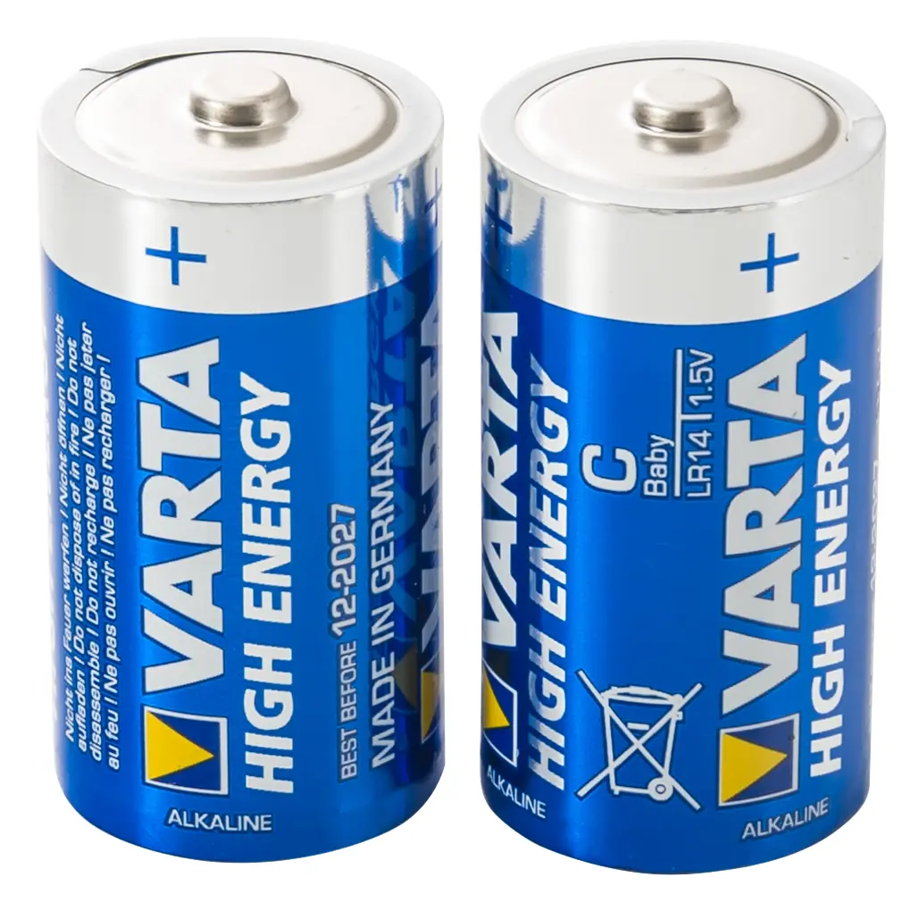 Lot de 2 piles Alcaline C, LR14 Varta High Energy