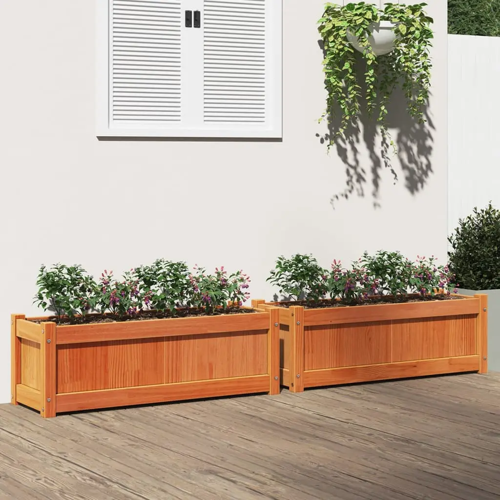 Lot de 2 Jardiniere plastique David Lee Naturel 90 X 31 X 31 cm – P87211N