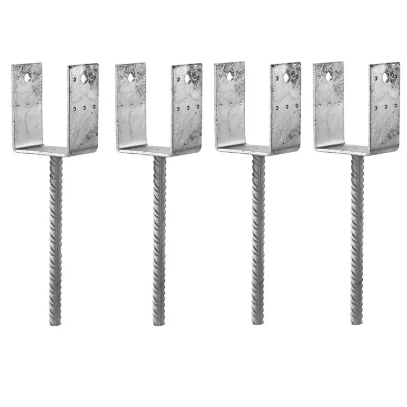 Lot de 4 Pieds de poteau en U à sceller PPD – Dimensions: 70 mm