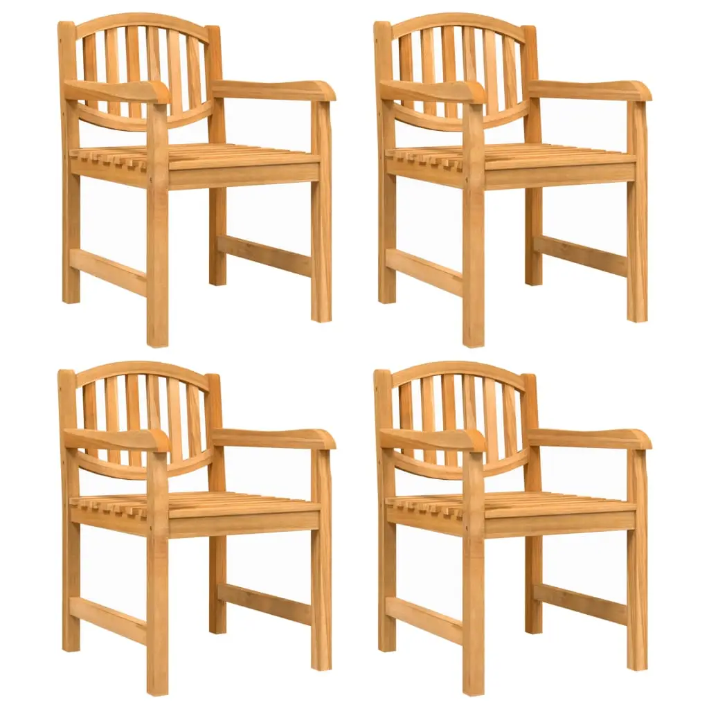 Lot de 4 Chaises de jardin – Chaises d’extérieur – Fauteuils de jardin 58x59x88 cm bois de teck solide