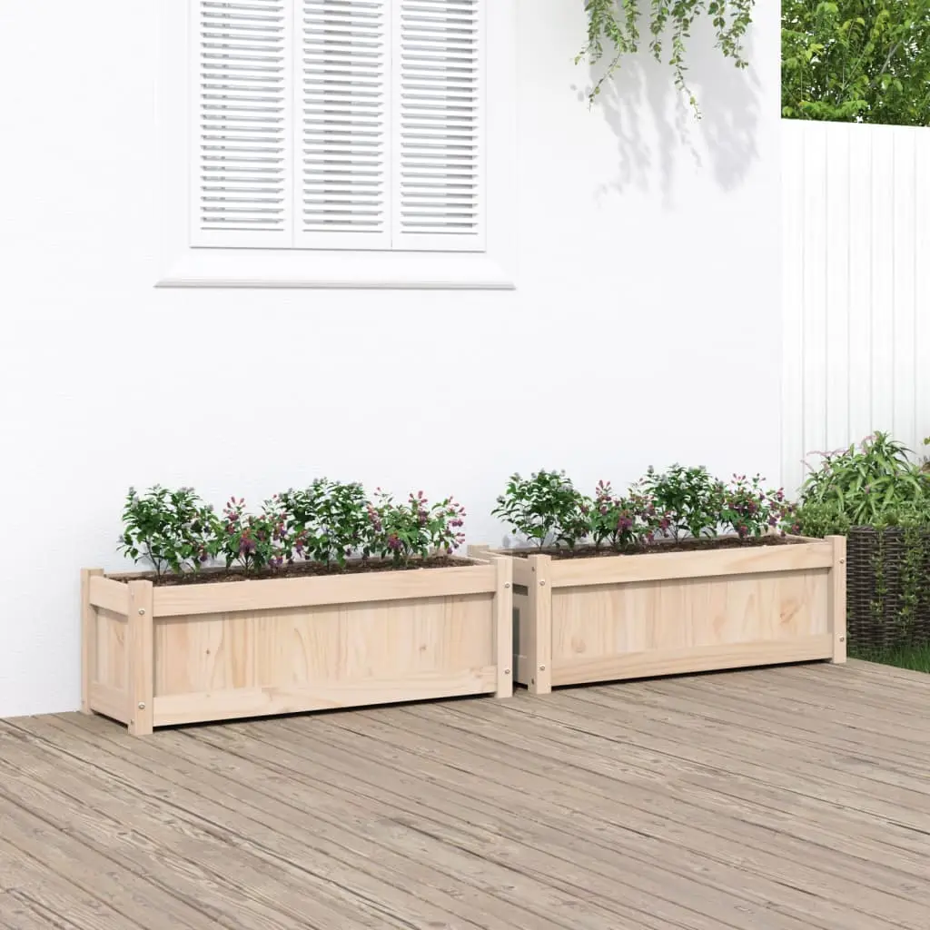 Lot de 2 Jardiniere plastique David Lee Naturel 90 X 31 X 31 cm – P87209N