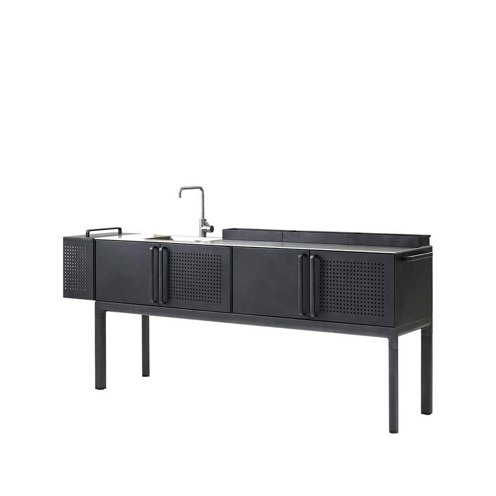 Cocina exterior Drop.jo{font-size:18px}Lava grey, incl. encimera y grifo