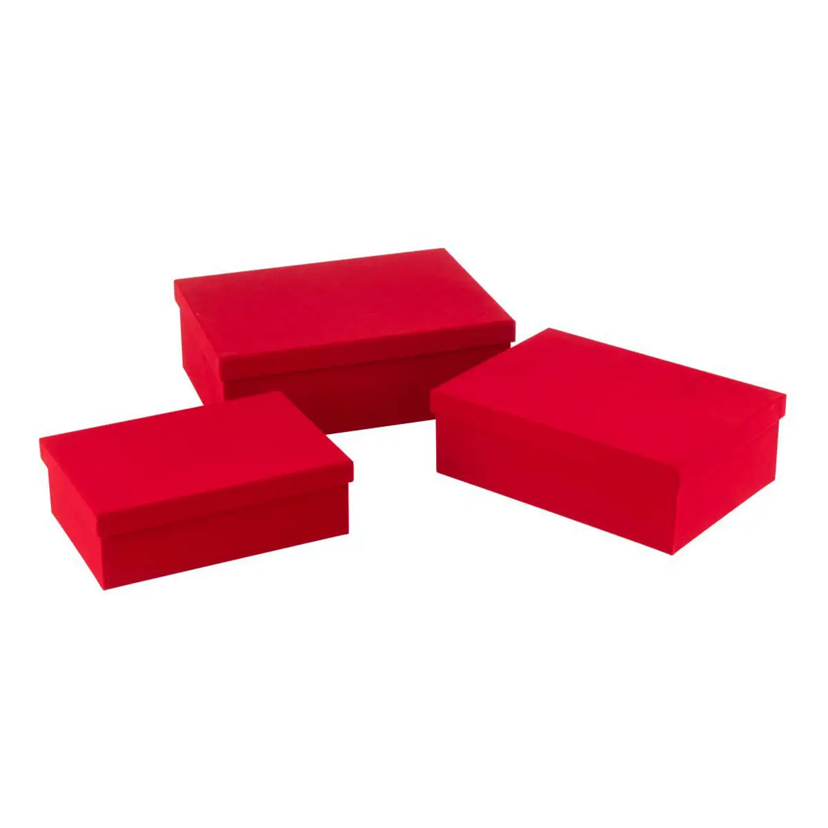 Lot de 3 Boîtes de Rangement «Vaughn» 36cm Rouge