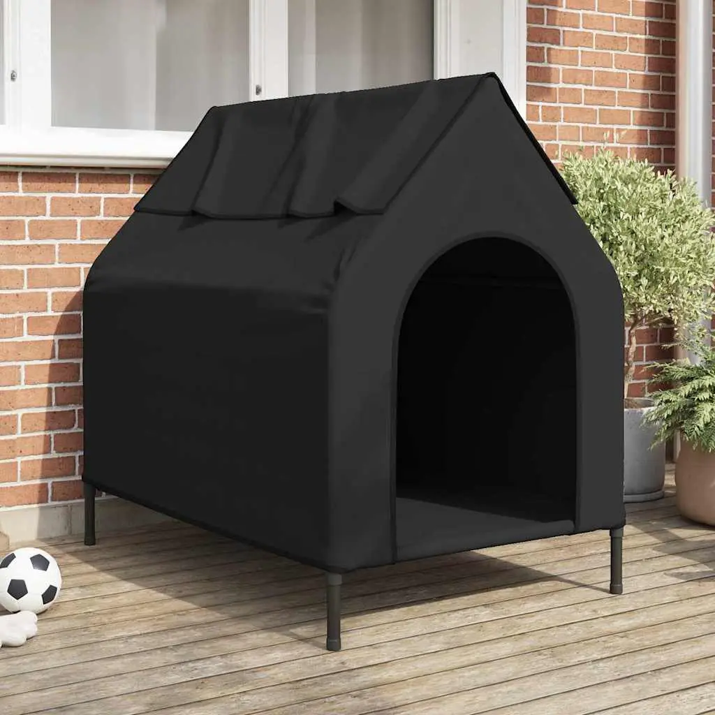 Grande niche chien tissu Oxford étanche et acier intérieur/extérieur Noir – ComfortXL Pet Living