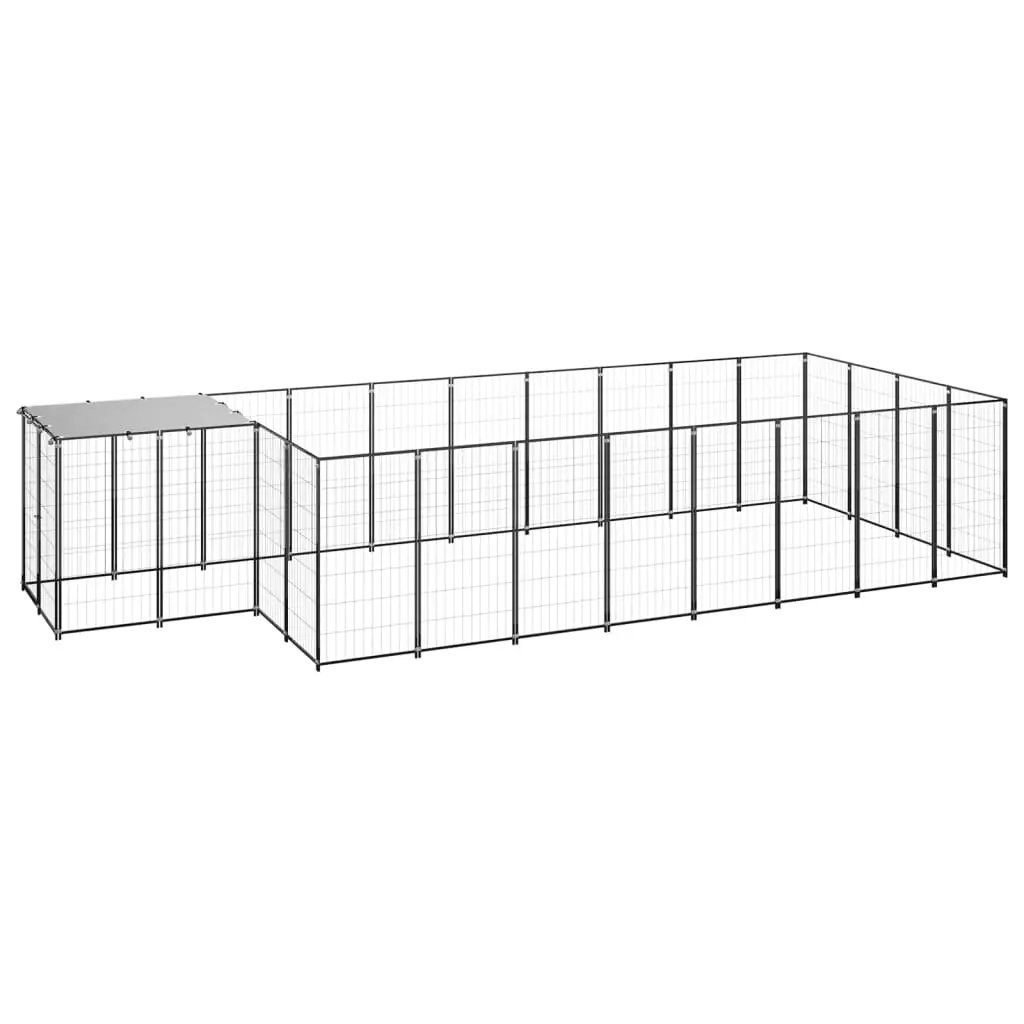 Grand Enclos pour Chien 10,89 m² en Acier avec Toit de Protection Intégré – ComfortXL Outdoor Living