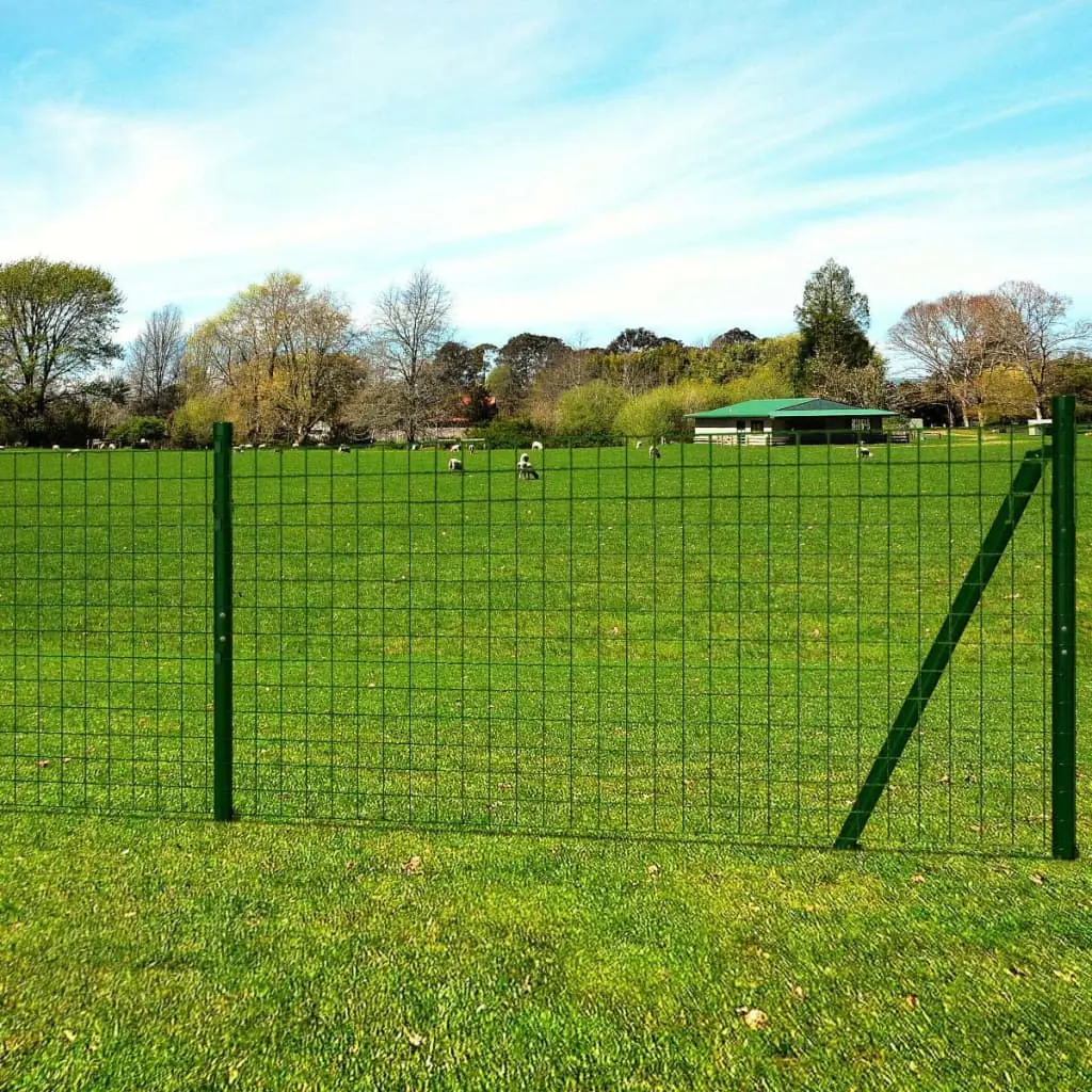 Grillage Euro Acier PVC Jardin à Sceller Maille Soudée Résistant 10×1,7m Vert