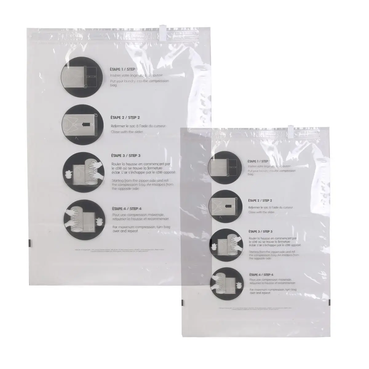 Lot de 2 Housses Vide Air «Transport» 40x60cm Transparent