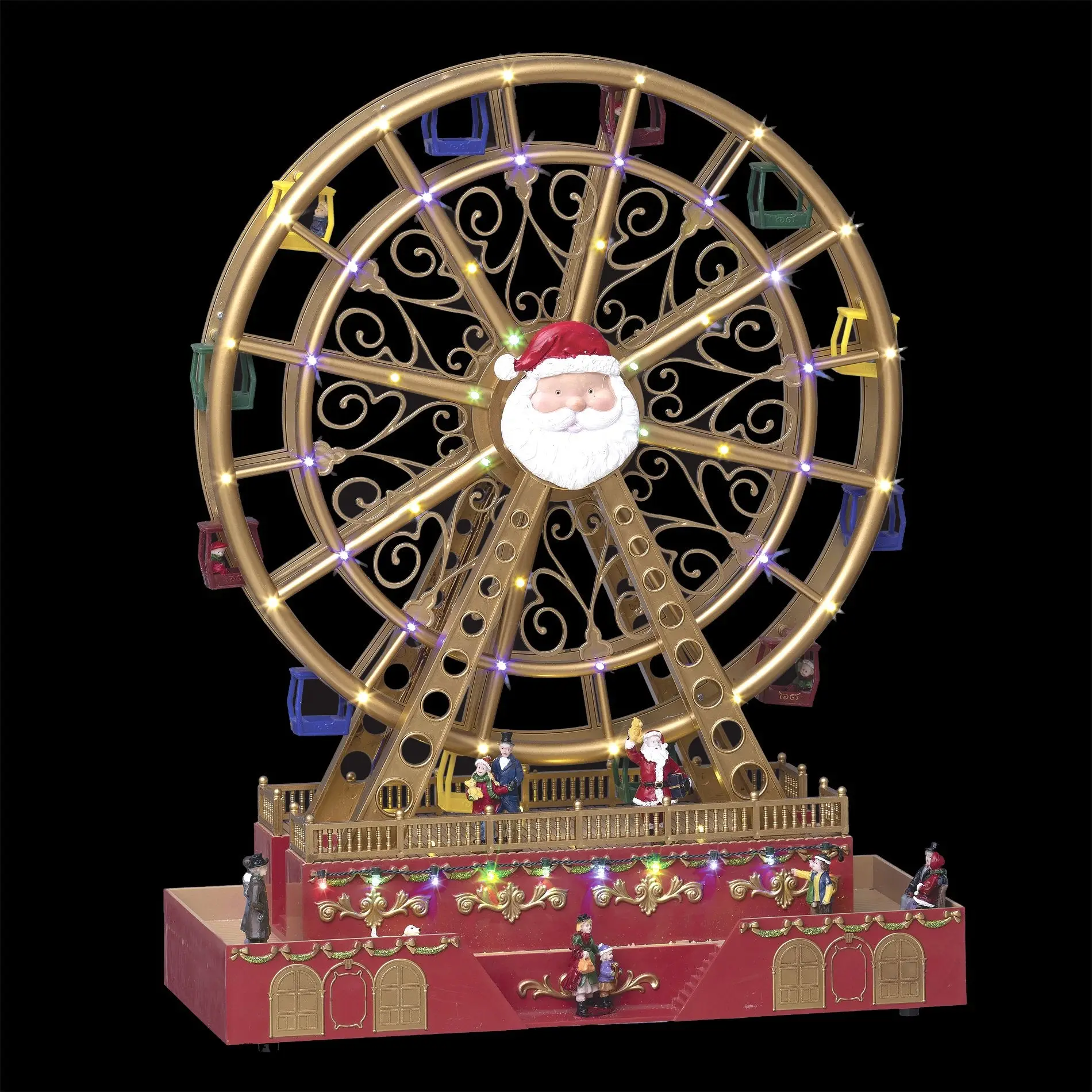 Grande roue lumineuse et musicale Père Noël