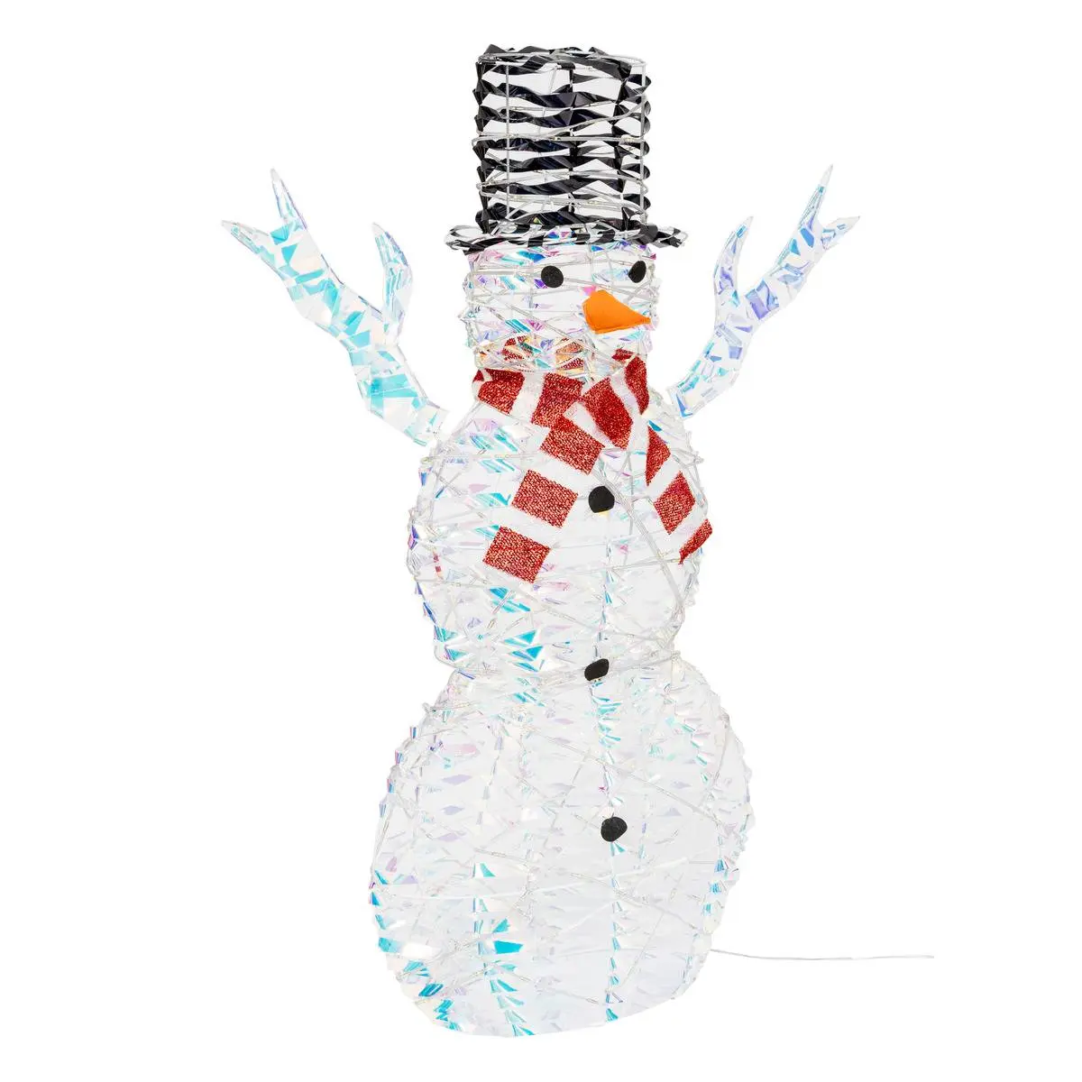 Forme irisée bonhomme de neige ruban 200 LED H.90cm FEERIC LIGHTS & CHRISTMAS