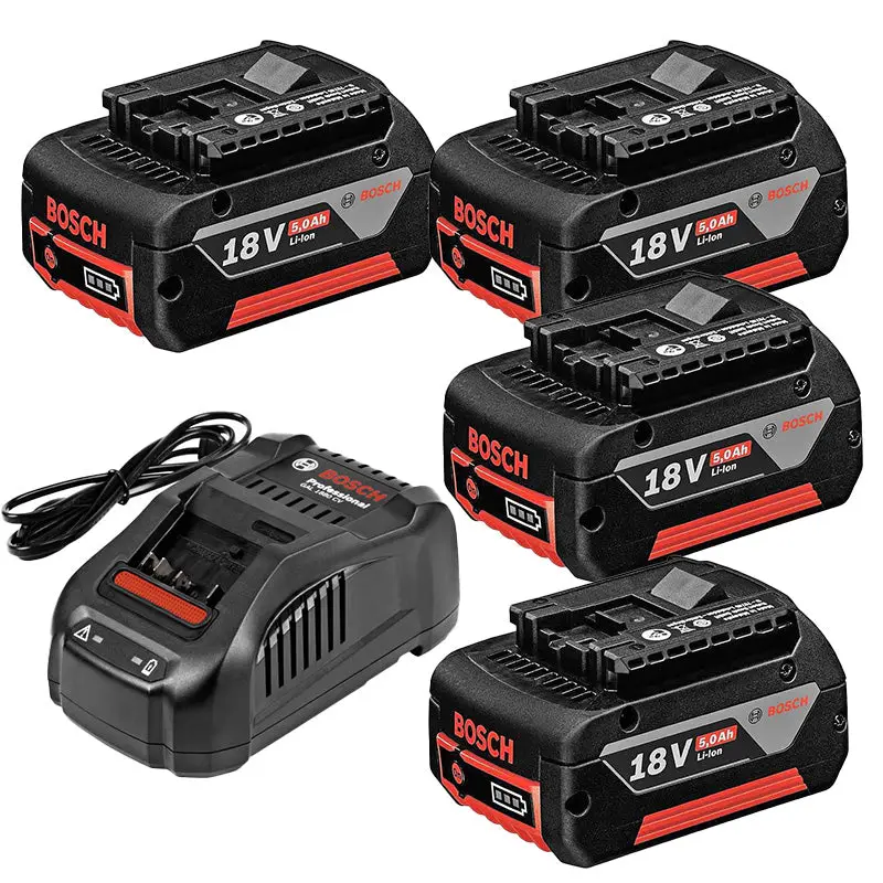 Lot de 4 batteries 5Ah 18V + chargeur GAL 1880 CV BOSCH Professional Bosch