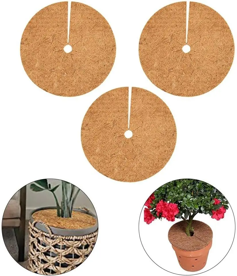 Lot de 3 tapis de protection pour arbres en fibre de coco (40 cm) MCBOSON