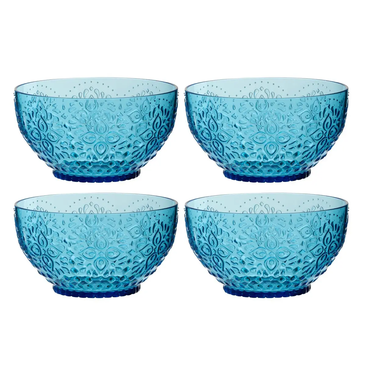 Lot de 4 Bols Réutilisables «Barbra» 94,6cl Bleu Azur