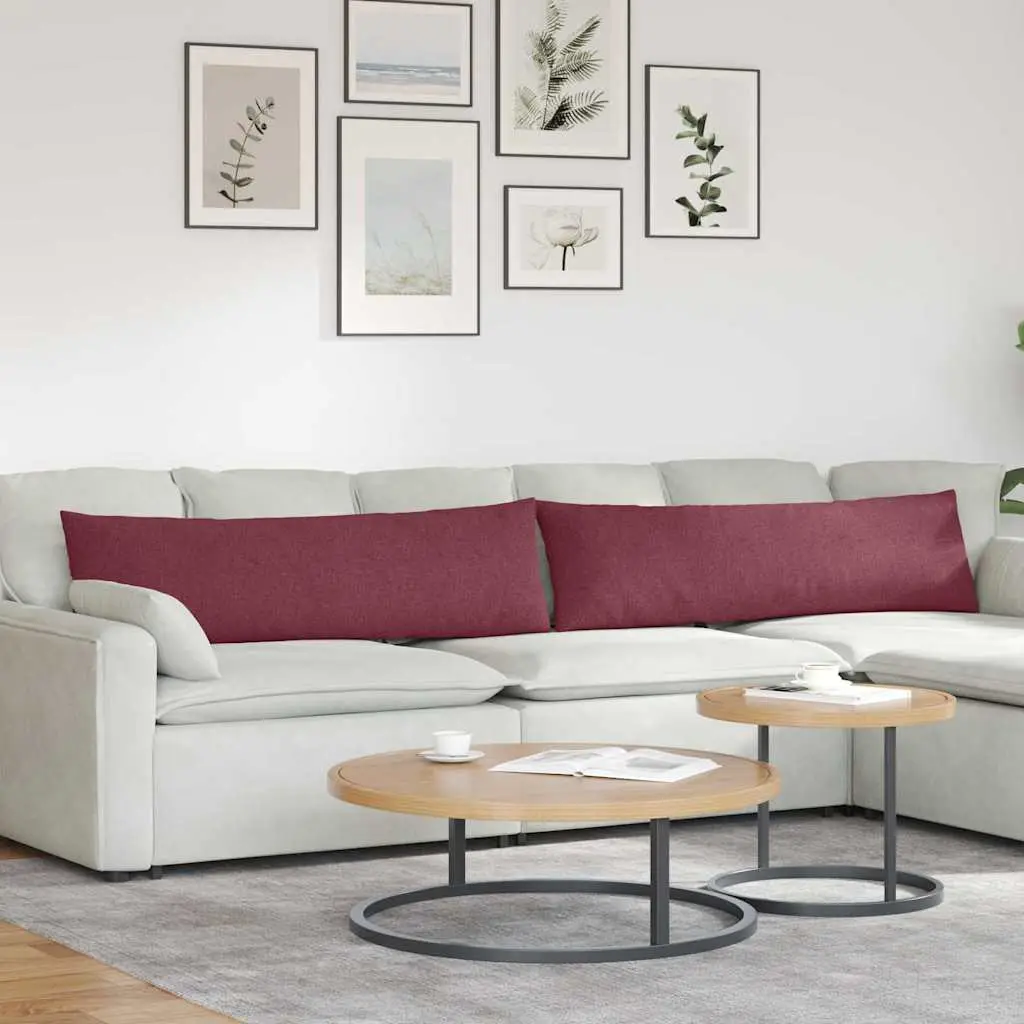 Lot de 2 Grands Coussins de Dossier en Tissu pour Canapé Palette Intérieur Bordeaux 145 x 40 cm – ComfortXL Outdoor Living