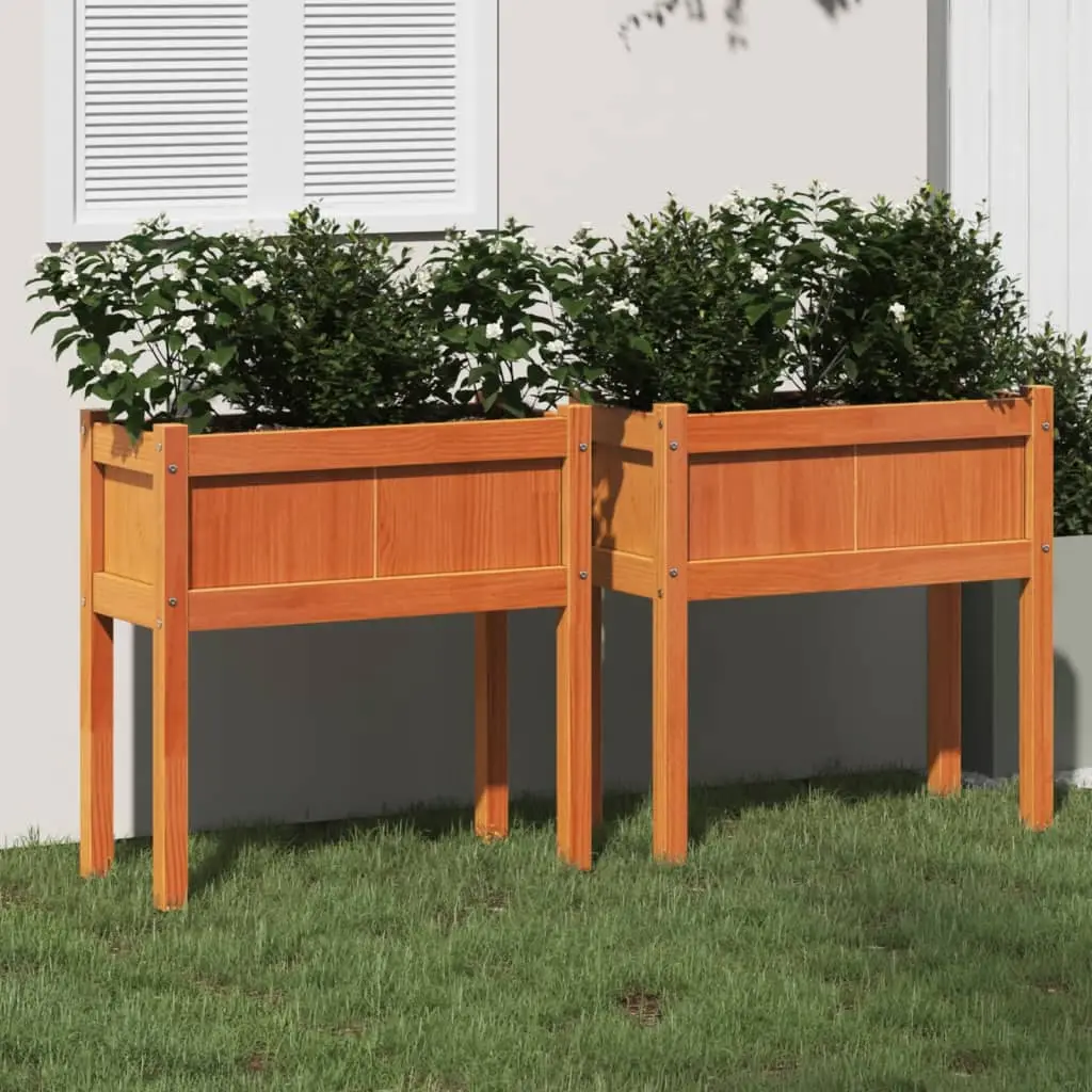 Lot de 2 Jardiniere plastique Battista Naturel 70 X 31 X 70 cm – P87211N
