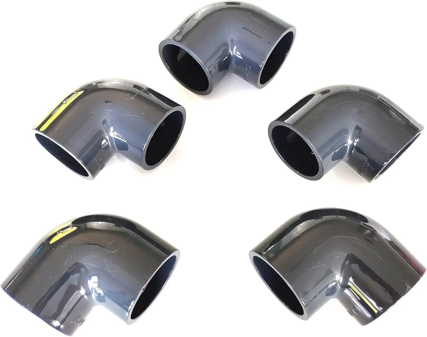 Lot de 5 Coudes PVC Pression 90° / 32mm intérieur F/F PN16 / Piscine, évacuation et arrosage / 32 mm Manchon