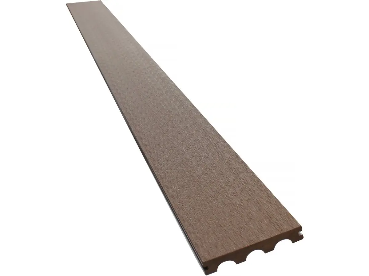 Lot De 3 Lames De Terrasse Composite Pleines – Long: 2,4m -1 M2- Marron -habitat Et Jardin