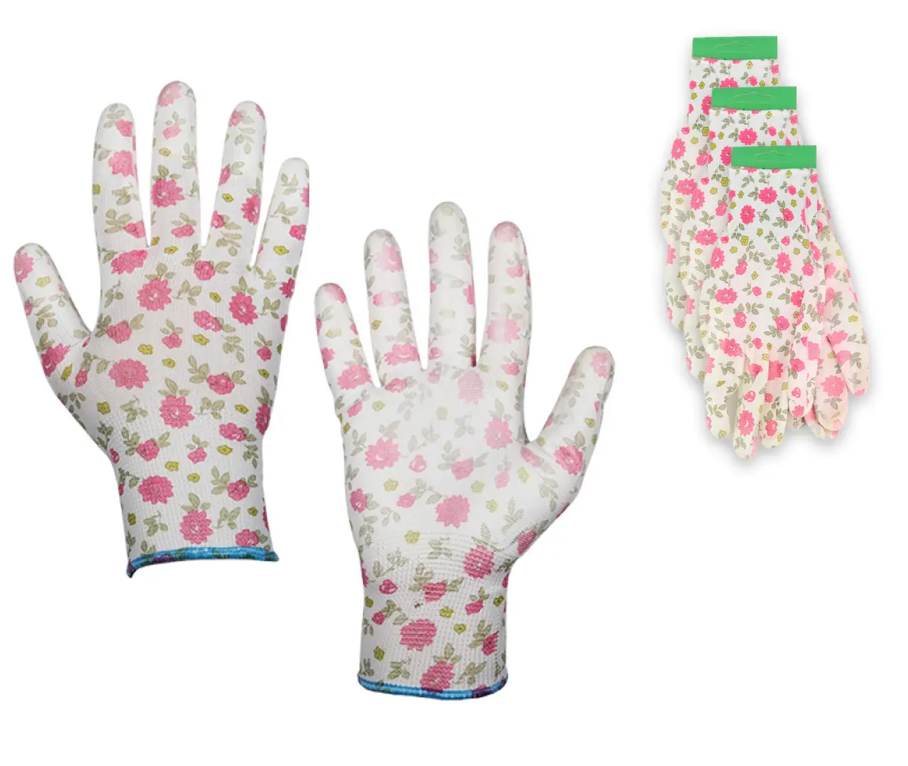 Lot de 3 paires de gants pour le jardinage en polyuréthane «Pure Pretty» Taille 7