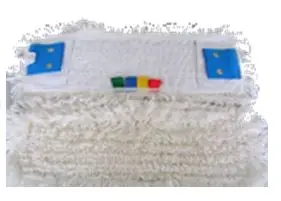 Frange coton boucle 40cm 2 poches languette