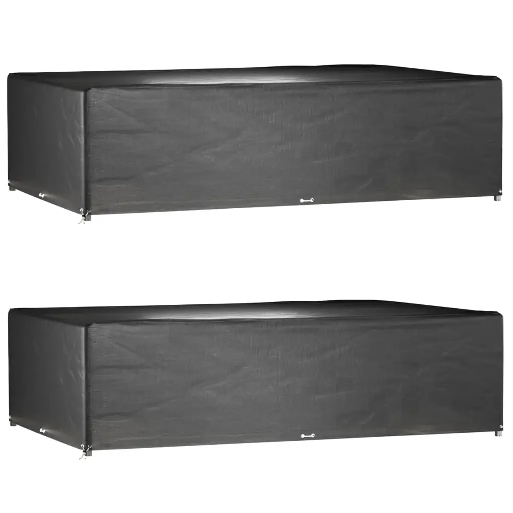 Lot de 2 Housses Imperméables PE pour Salon de Jardin Grande Taille Protection Anti-UV Noir 325x205x90 cm – ComfortXL Outdoor Living