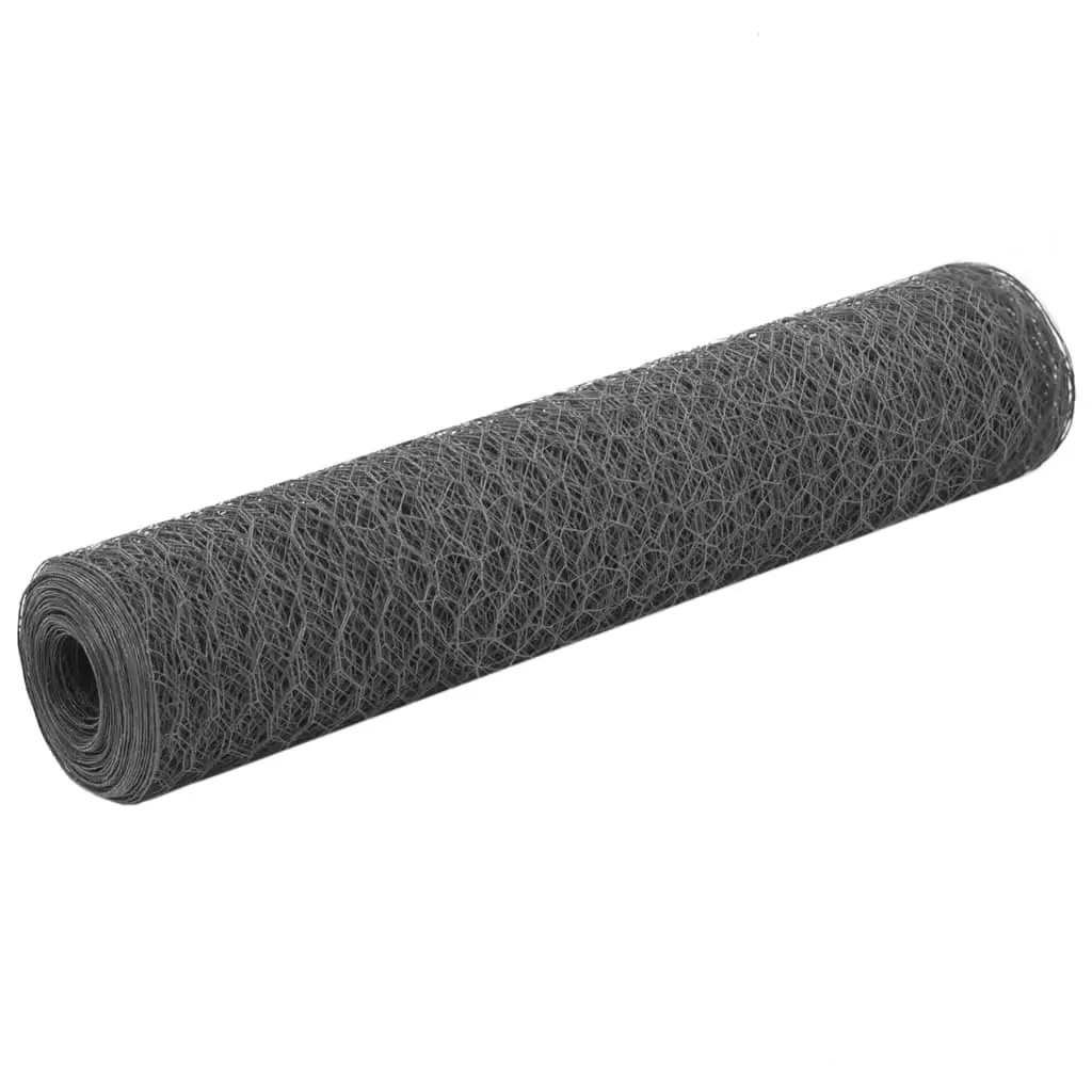 Grillage Poule Acier PVC Clôture Jardin Protection 25mm 25×0,75m Gris