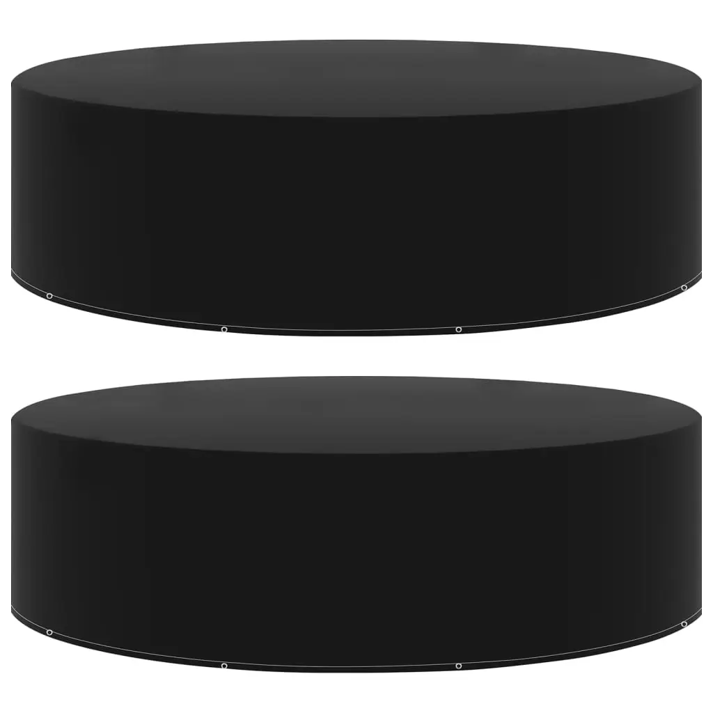 Lot de 2 Housses Circulaires PE pour Mobilier de Jardin Protection Anti-Pluie UV Extérieur Noir Ø205×90 cm – ComfortXL Outdoor Living