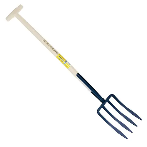 Fourche à bêcher à soie 4 dents spatulée manche béquille Outils Perrin
