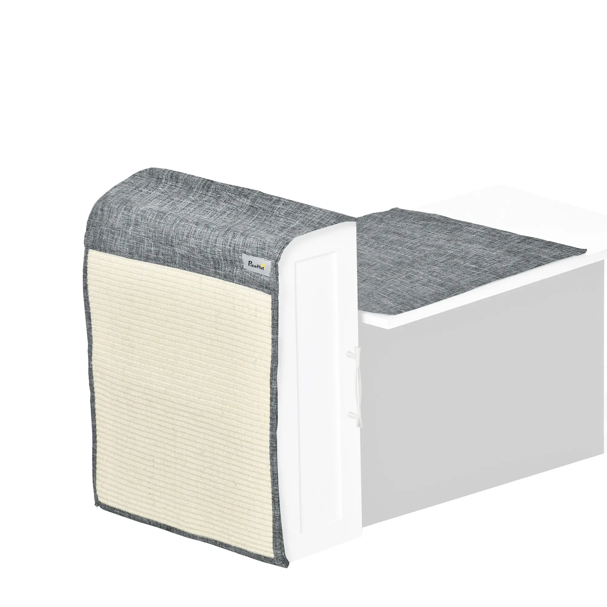 Lot de 2 tapis griffoir chat grattoir chat en sisal grattoir de canapé, sol ou mur dim. 130L x 45l cm gris