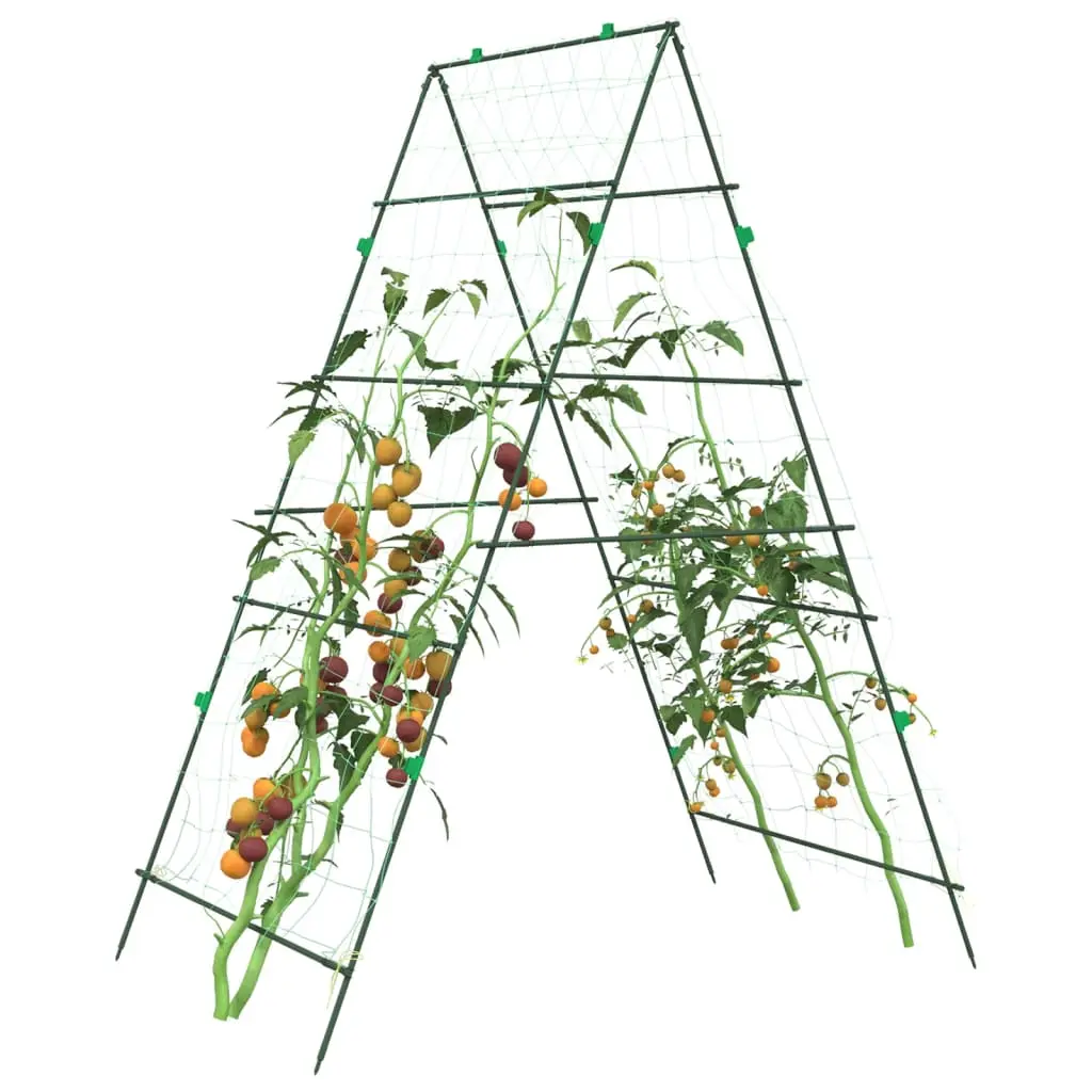 Lot de 2 Treillis Potager en Acier Forme A Support Robuste pour Légumes et Plantes Vert – ComfortXL Outdoor Living