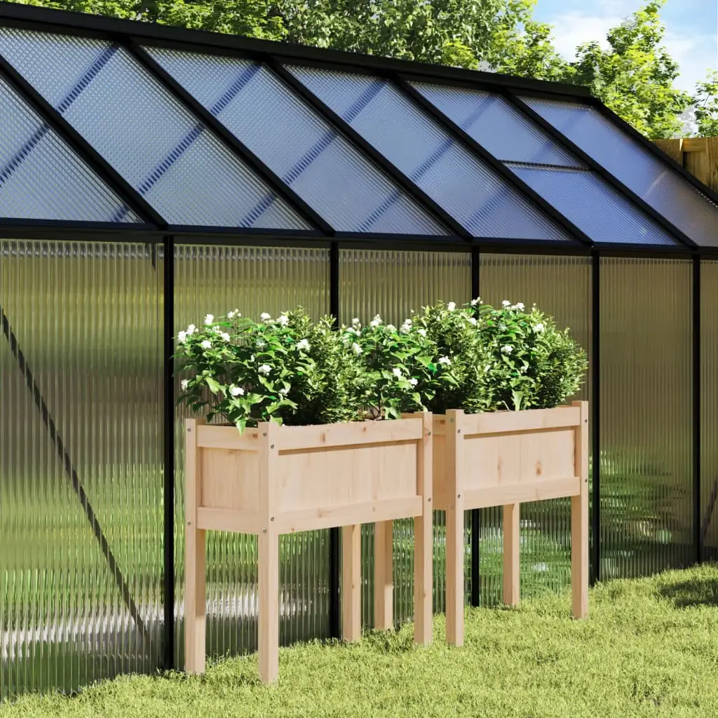Lot de 2 Jardiniere plastique Battista Naturel 70 X 31 X 70 cm – P95025N