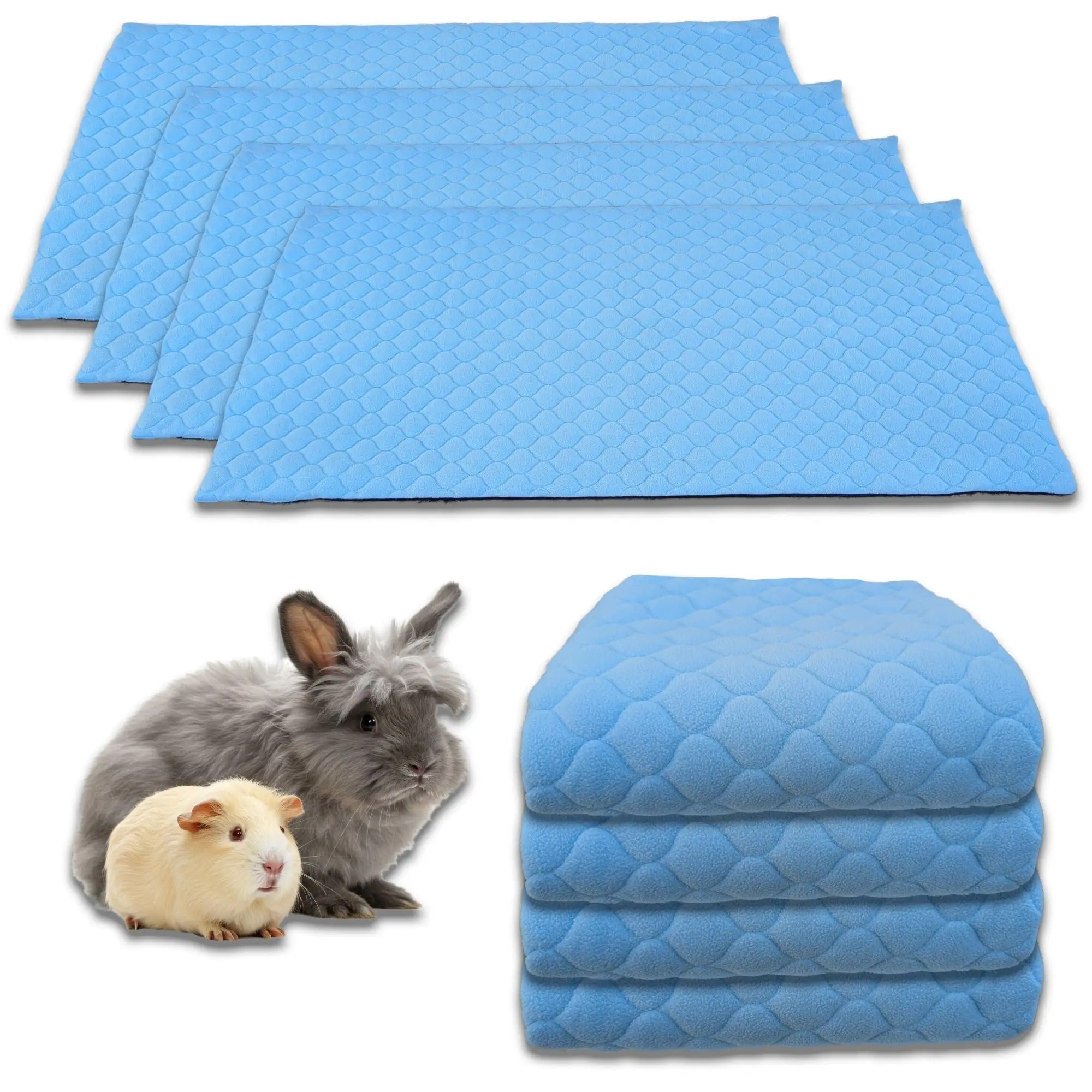 Lot de 4 – Tapis qui remplace la Litière pour Cochon d’Inde et Lapin – Absorbant, Imperméable, Passe en Machine 105 x 70 cm – Neo Solvo