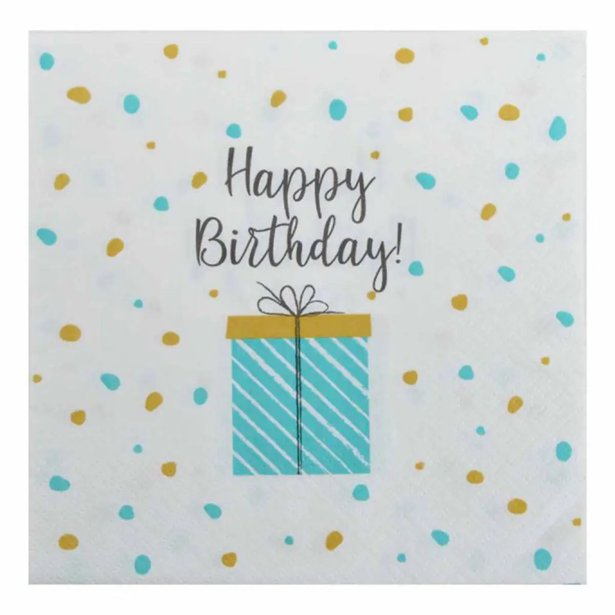 Lot de 20 Serviettes en Papier «Birthday» 33x33cm Bleu