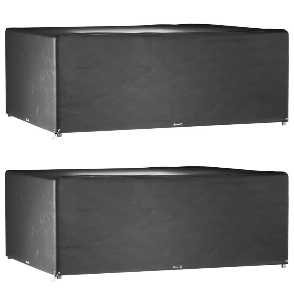 Lot de 2 Housses Imperméables PE pour Mobilier de Jardin XXL Protection Anti-UV Extérieur Noir 278x204x105 cm – ComfortXL Outdoor Living