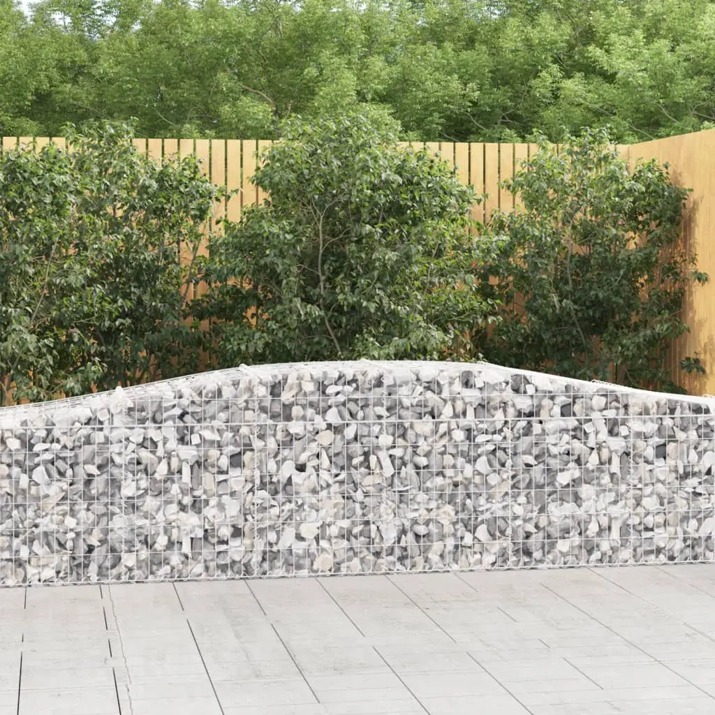 Lot de 5 Cages à Gabion Arquées Fer Galvanisé Mur Jardin 400x50x60/80 cm – ComfortXL Outdoor Living